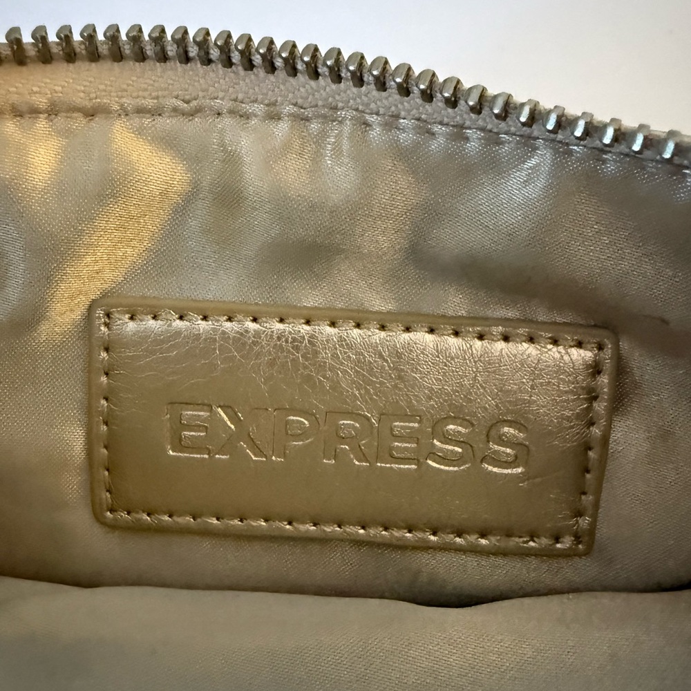Express Gold Shimmer Wristlet with Chain Strap - Picture 5 of 5